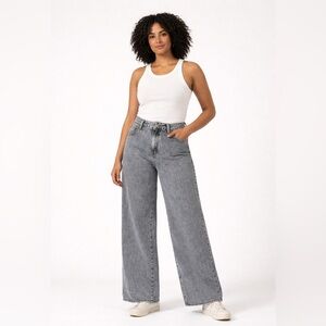 🤍 Levi’s Gray Wide-Leg Jeans – ’90s Baggy Style 🤍